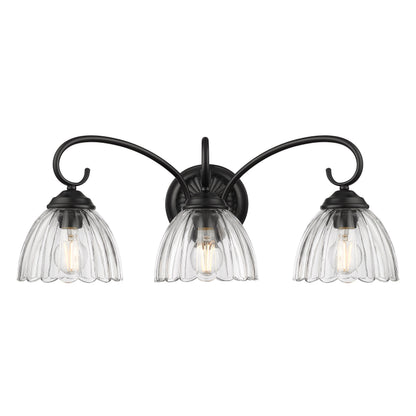 Golden Lighting Audra 3-light Vanity in Matte Black - - Golden Lighting