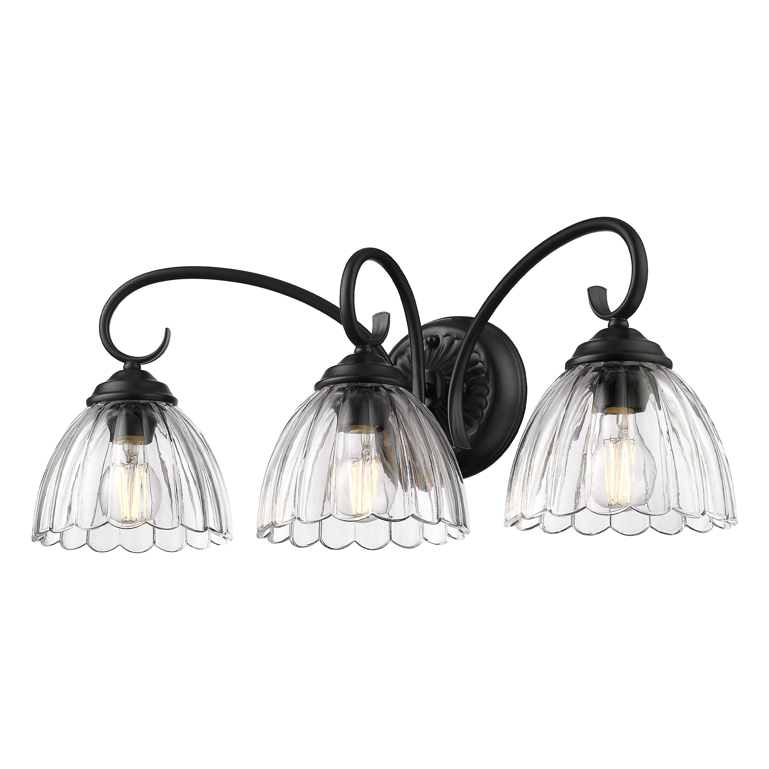 Golden Lighting Audra 3-light Vanity in Matte Black - - Golden Lighting
