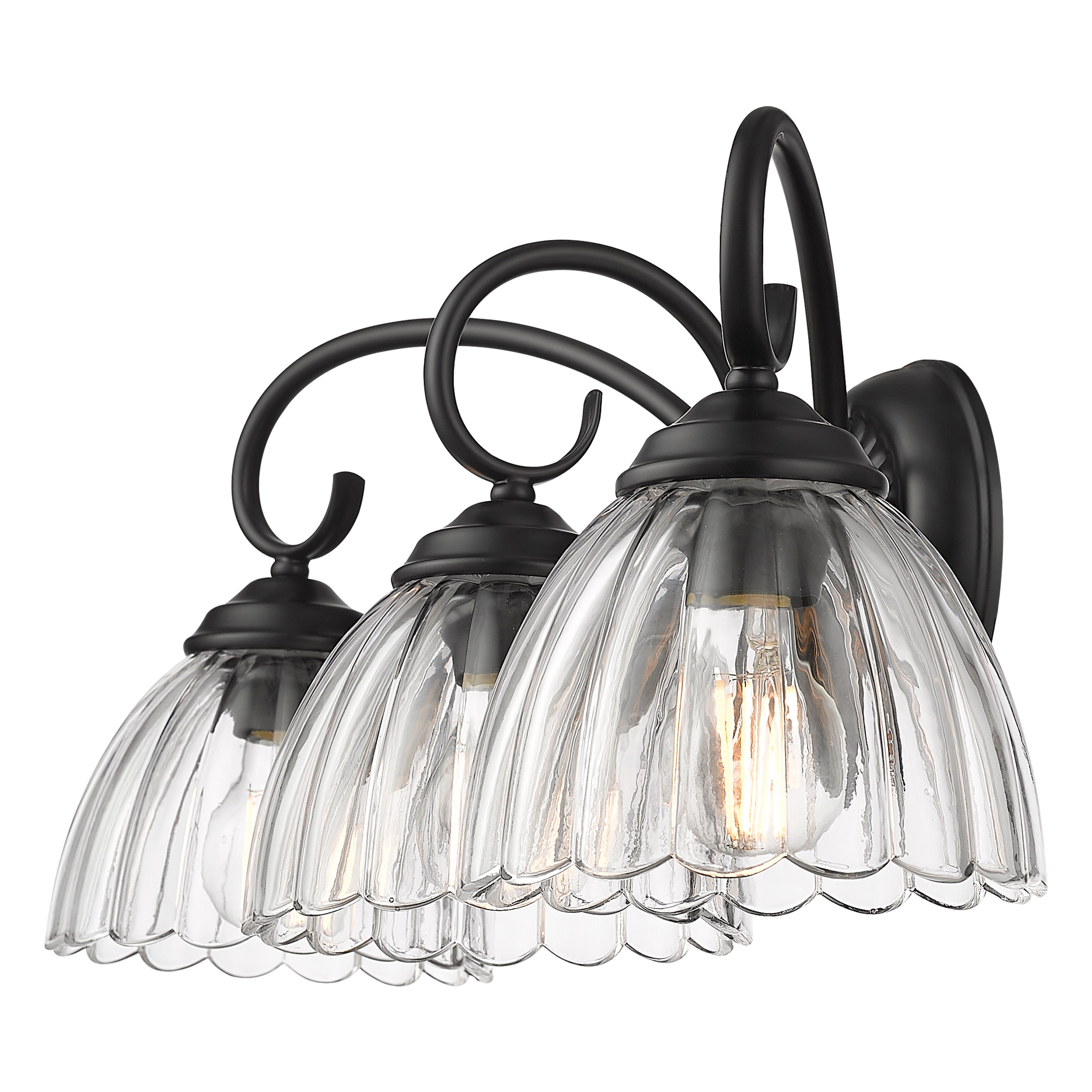 Golden Lighting Audra 3-light Vanity in Matte Black - - Golden Lighting