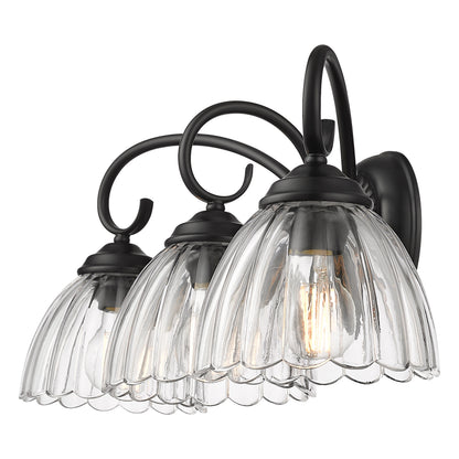 Golden Lighting Audra 3-light Vanity in Matte Black - - Golden Lighting