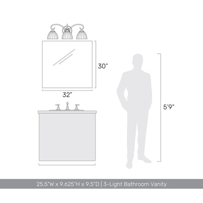 Golden Lighting Audra 3-light Vanity in Chrome - - Golden Lighting