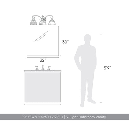 Golden Lighting Audra 3-light Vanity in Matte Black - - Golden Lighting