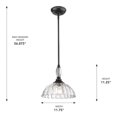 Golden Lighting Audra 1-light Pendant in Matte Black - - Golden Lighting