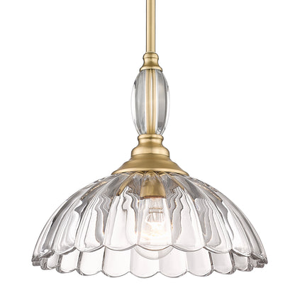 Audra BCB 1 Light Pendant in Brushed Champagne Bronze with Clear Glass Shade - - Golden Lighting