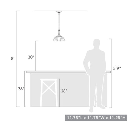Golden Lighting Audra 1-light Pendant in Brushed Champagne Brass - - Golden Lighting
