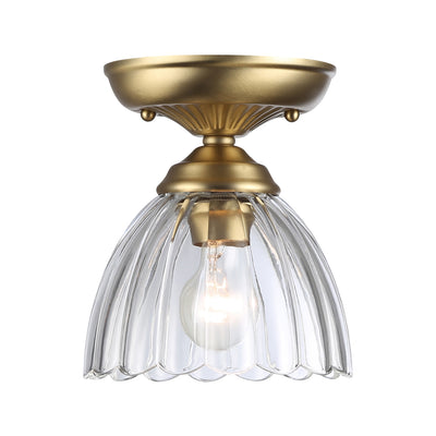 Golden Lighting Audra 1-light 7in Semi-Flush Mount in Brushed Champagne Brass - - Golden Lighting