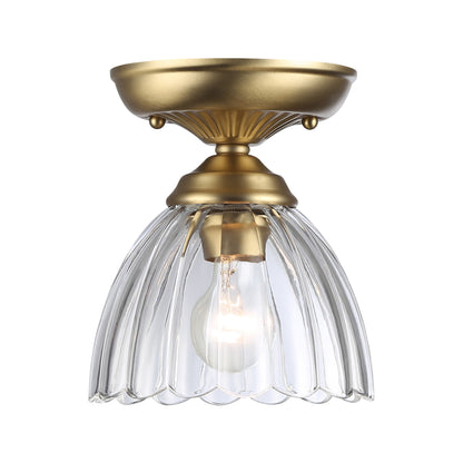Golden Lighting Audra 1-light 7in Semi-Flush Mount in Brushed Champagne Brass - - Golden Lighting