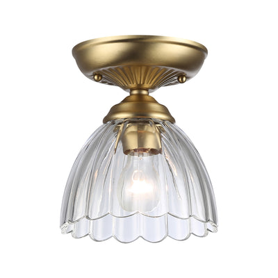 Golden Lighting Audra 1-light 7in Semi-Flush Mount in Brushed Champagne Brass - - Golden Lighting