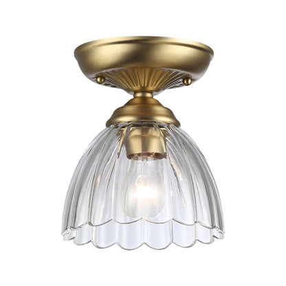 Golden Lighting Audra 1-light 7in Semi-Flush Mount in Brushed Champagne Brass - - Golden Lighting