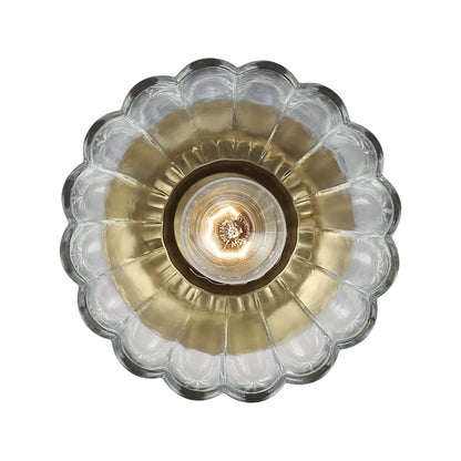 Golden Lighting Audra 1-light 7in Semi-Flush Mount in Brushed Champagne Brass - - Golden Lighting