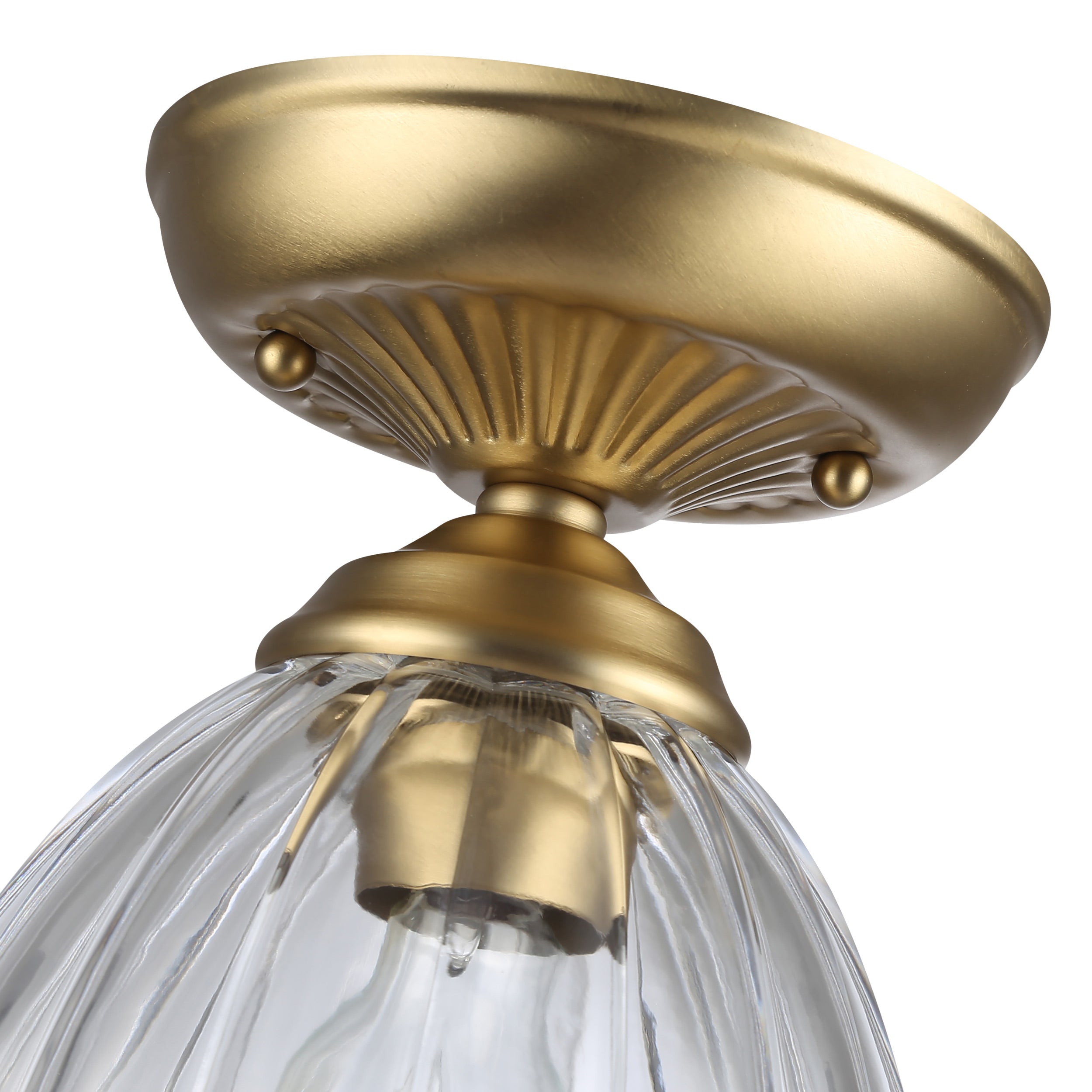 Golden Lighting Audra 1-light 7in Semi-Flush Mount in Brushed Champagne Brass - - Golden Lighting