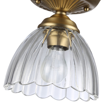 Golden Lighting Audra 1-light 7in Semi-Flush Mount in Brushed Champagne Brass - - Golden Lighting