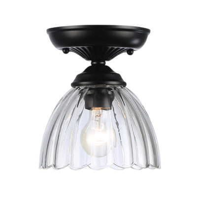 Golden Lighting Audra 1-light 7in Semi-Flush Mount in Matte Black - - Golden Lighting