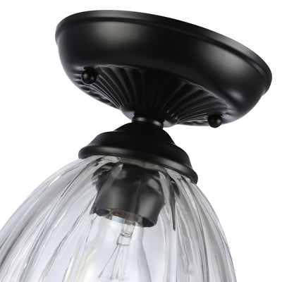 Golden Lighting Audra 1-light 7in Semi-Flush Mount in Matte Black - - Golden Lighting
