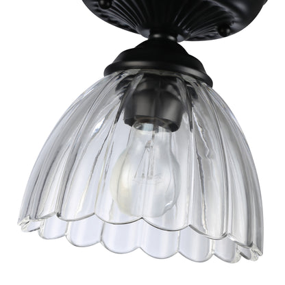 Golden Lighting Audra 1-light 7in Semi-Flush Mount in Matte Black - - Golden Lighting
