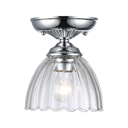 Golden Lighting Audra 1-light 7in Semi-Flush Mount in Chrome - - Golden Lighting