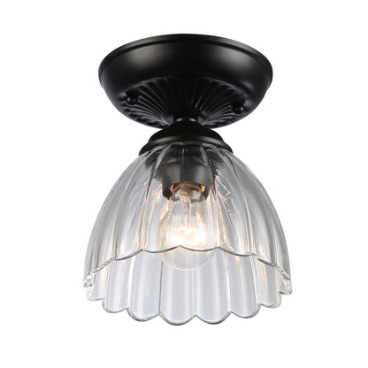 Golden Lighting Audra 1-light 7in Semi-Flush Mount in Matte Black