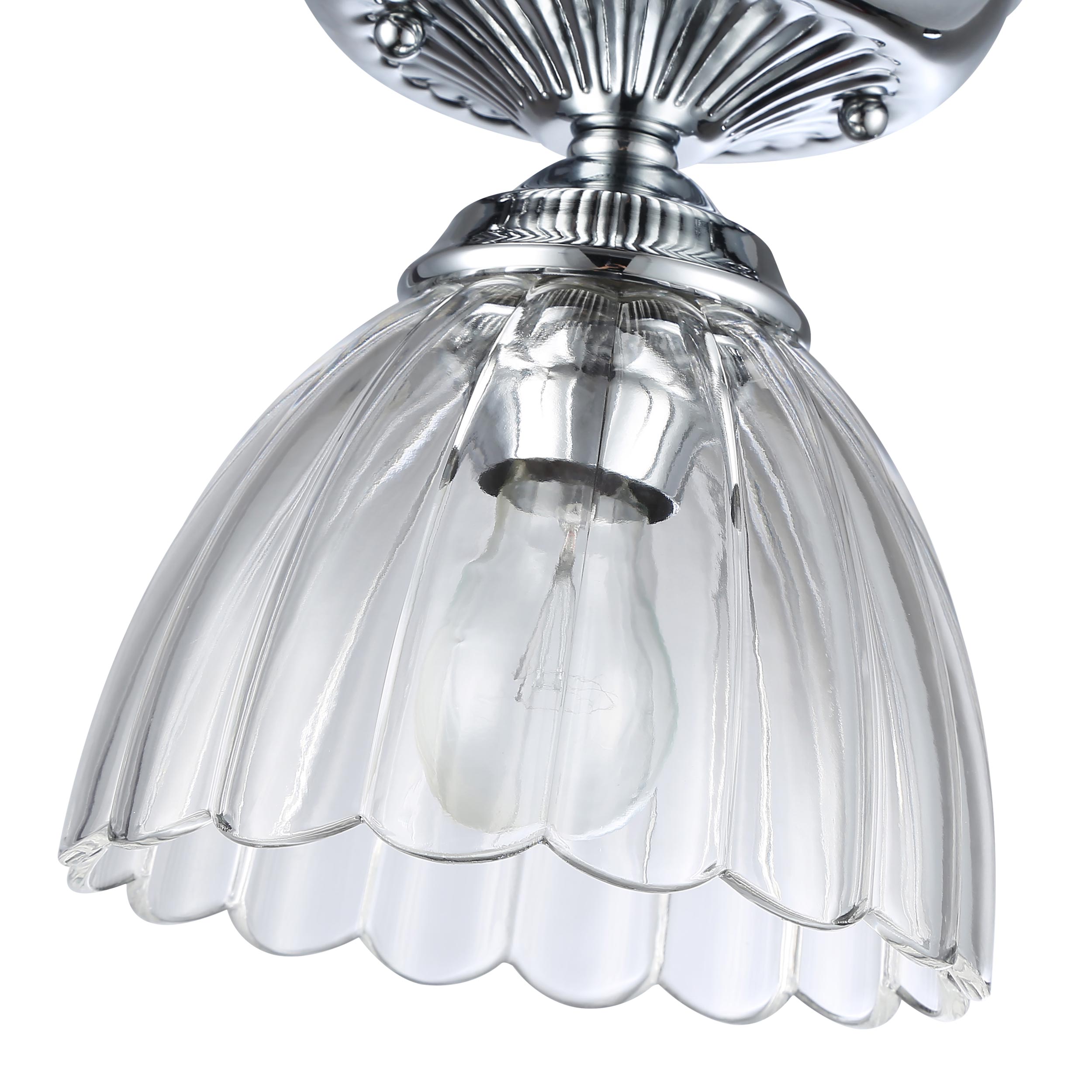 Audra 1-Light Semi-Flush in Chrome with Clear Glass - Default Title - Golden Lighting