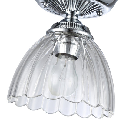 Audra 1-Light Semi-Flush in Chrome with Clear Glass - Default Title - Golden Lighting