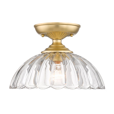 Golden Lighting Audra 1-light 12in Semi-Flush Mount in Brushed Champagne Brass - - Golden Lighting