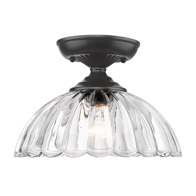 Golden Lighting Audra 1-light 12in Semi-Flush Mount in Matte Black - - Golden Lighting