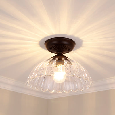 Golden Lighting Audra 1-light 12in Semi-Flush Mount in Matte Black - - Golden Lighting