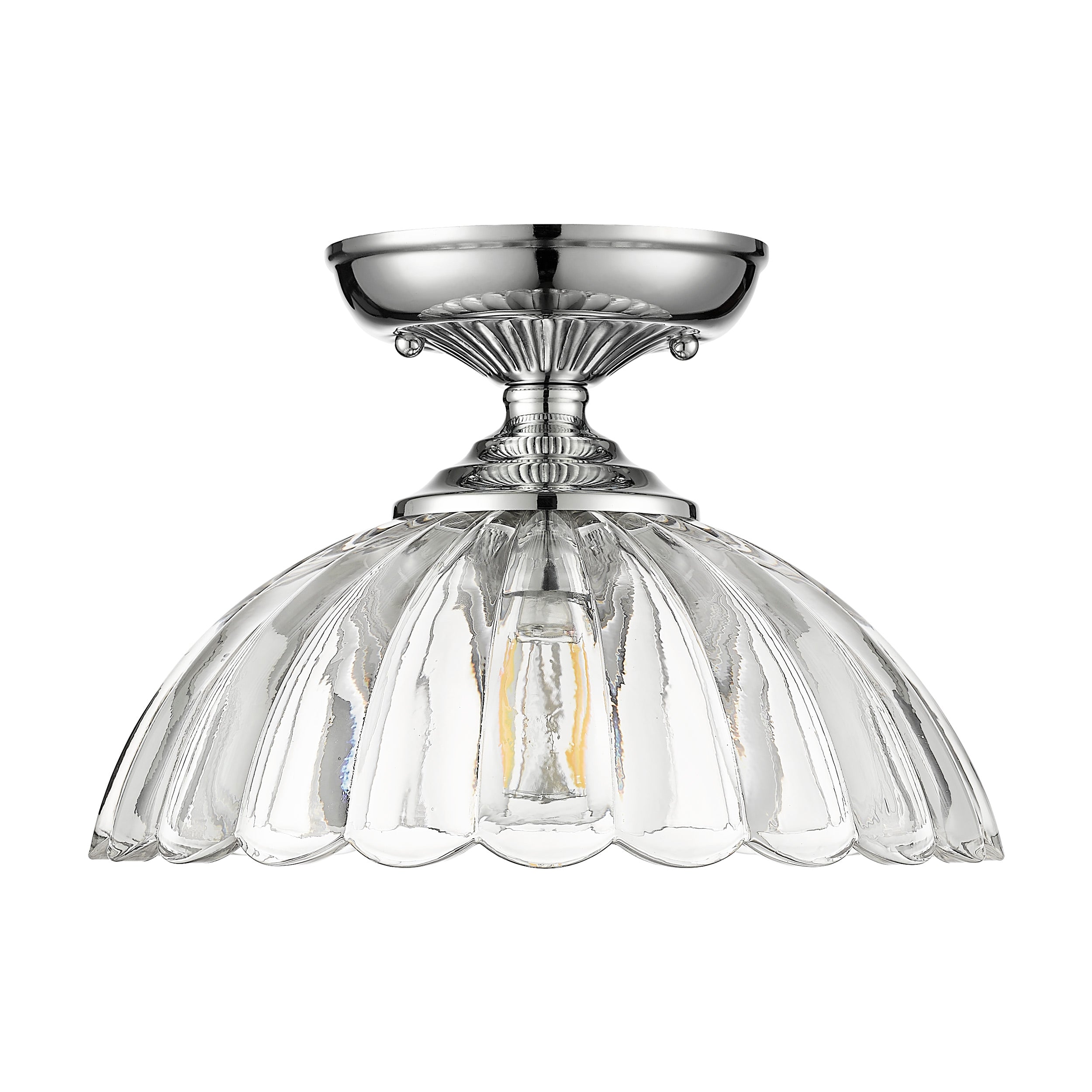Golden Lighting Audra 1-light 12in Semi-Flush Mount in Chrome - - Golden Lighting