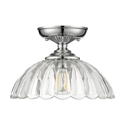 Golden Lighting Audra 1-light 12in Semi-Flush Mount in Chrome - - Golden Lighting