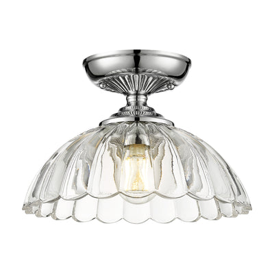 Golden Lighting Audra 1-light 12in Semi-Flush Mount in Chrome - - Golden Lighting