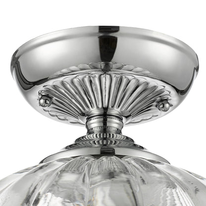 Golden Lighting Audra 1-light 12in Semi-Flush Mount in Chrome - - Golden Lighting
