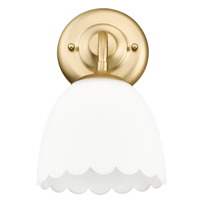 Dorinda 1-Light Wall Sconce in Brushed Champagne Bronze with Opal Glass - Golden Lighting