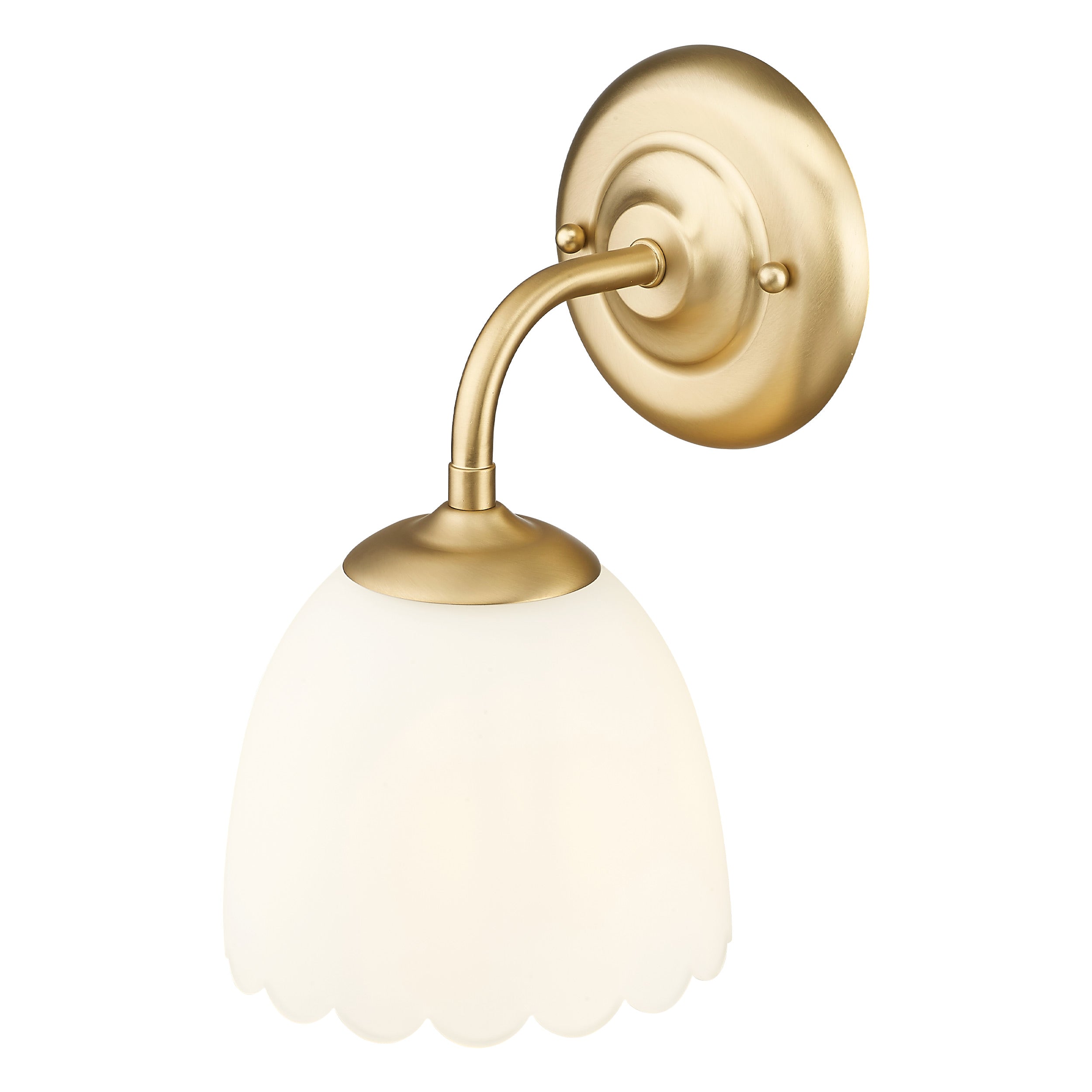 Dorinda 1-Light Wall Sconce in Brushed Champagne Bronze with Opal Glass - - Golden Lighting