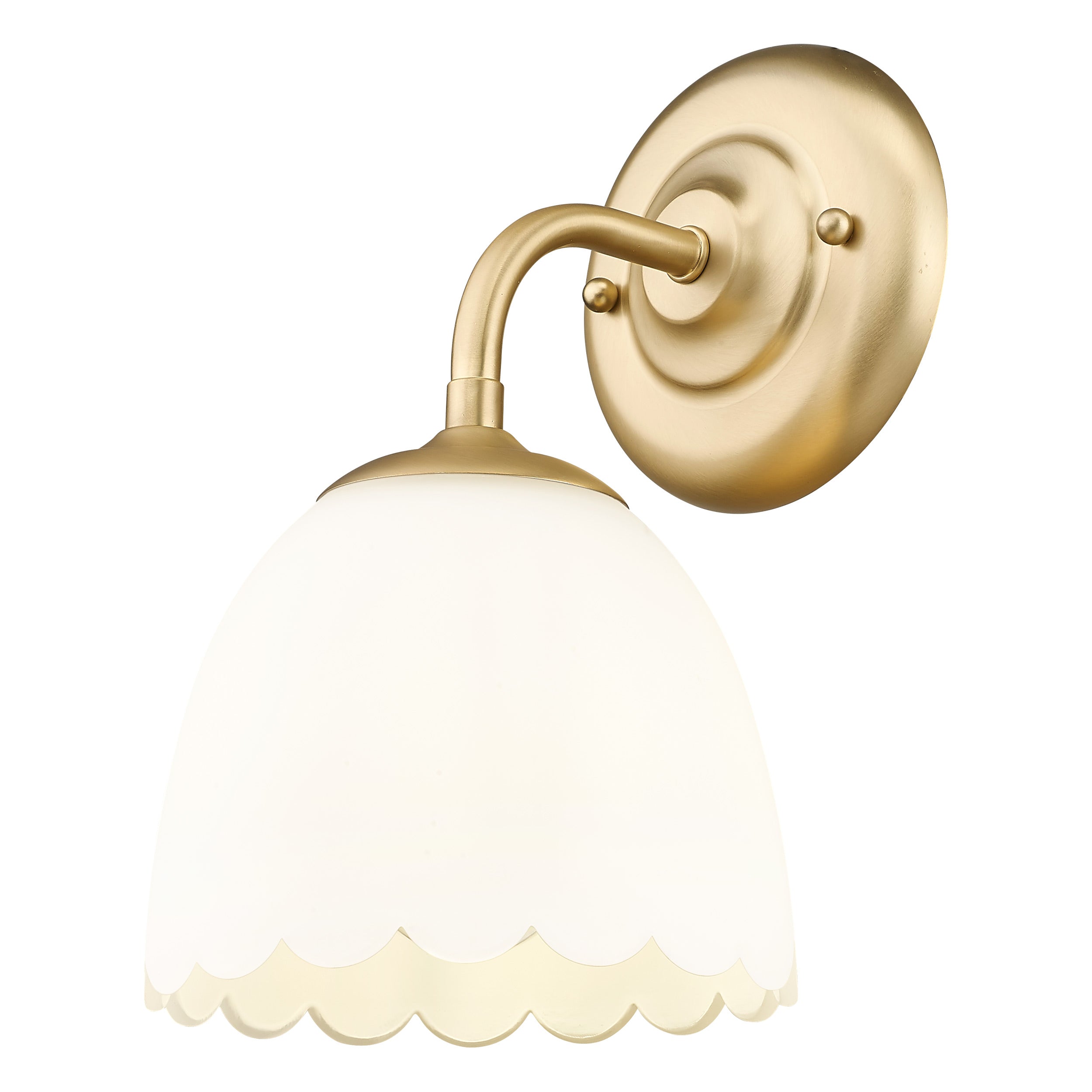 Dorinda 1-Light Wall Sconce in Brushed Champagne Bronze with Opal Glass - - Golden Lighting