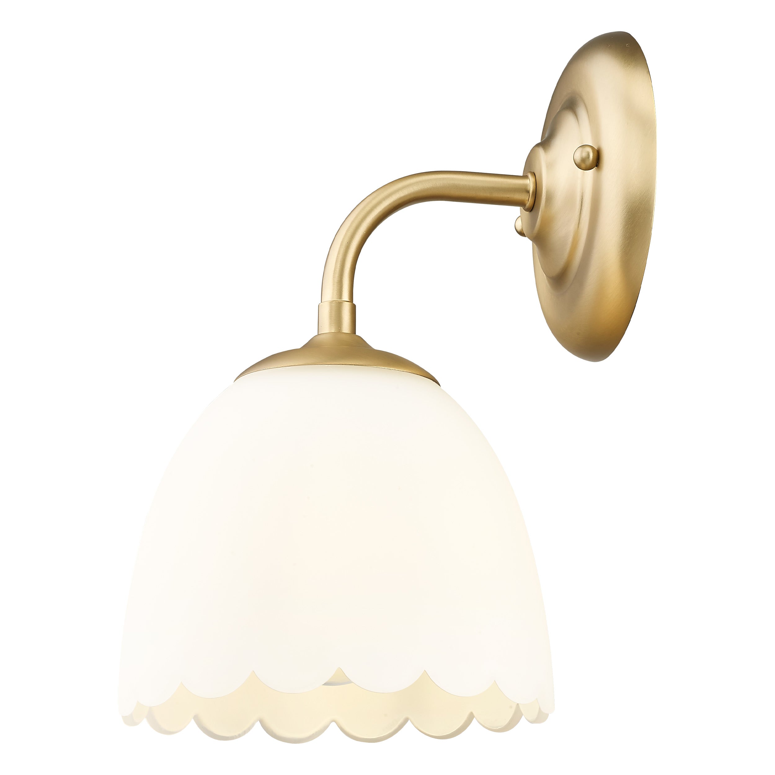 Dorinda 1-Light Wall Sconce in Brushed Champagne Bronze with Opal Glass - - Golden Lighting