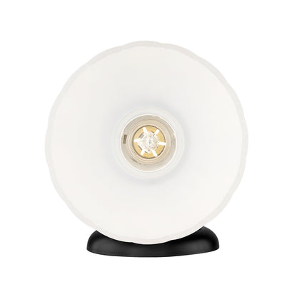 Dorinda 1-Light Wall Sconce in Matte Black with Opal Glass - - Golden Lighting