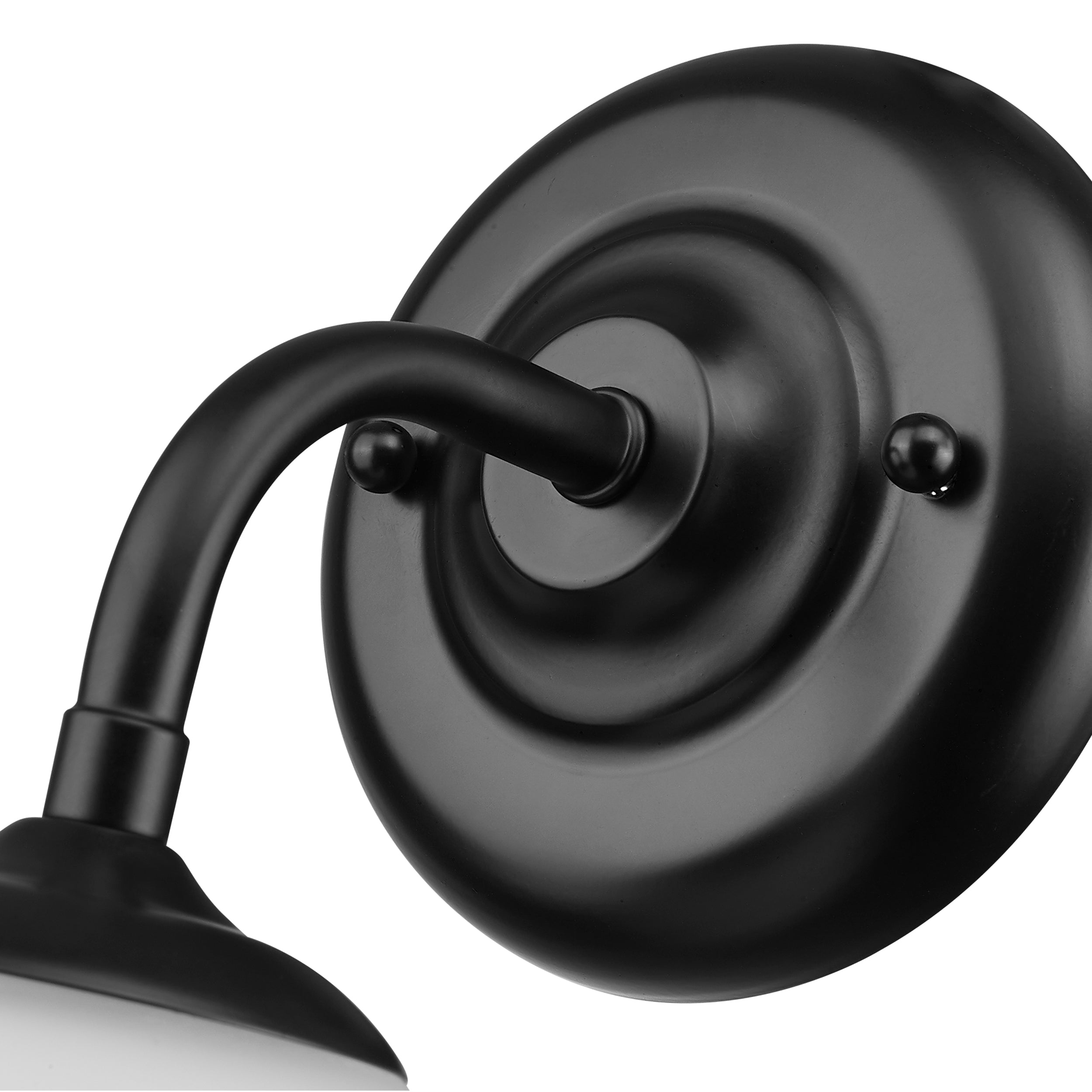 Dorinda 1-Light Wall Sconce in Matte Black with Opal Glass - - Golden Lighting