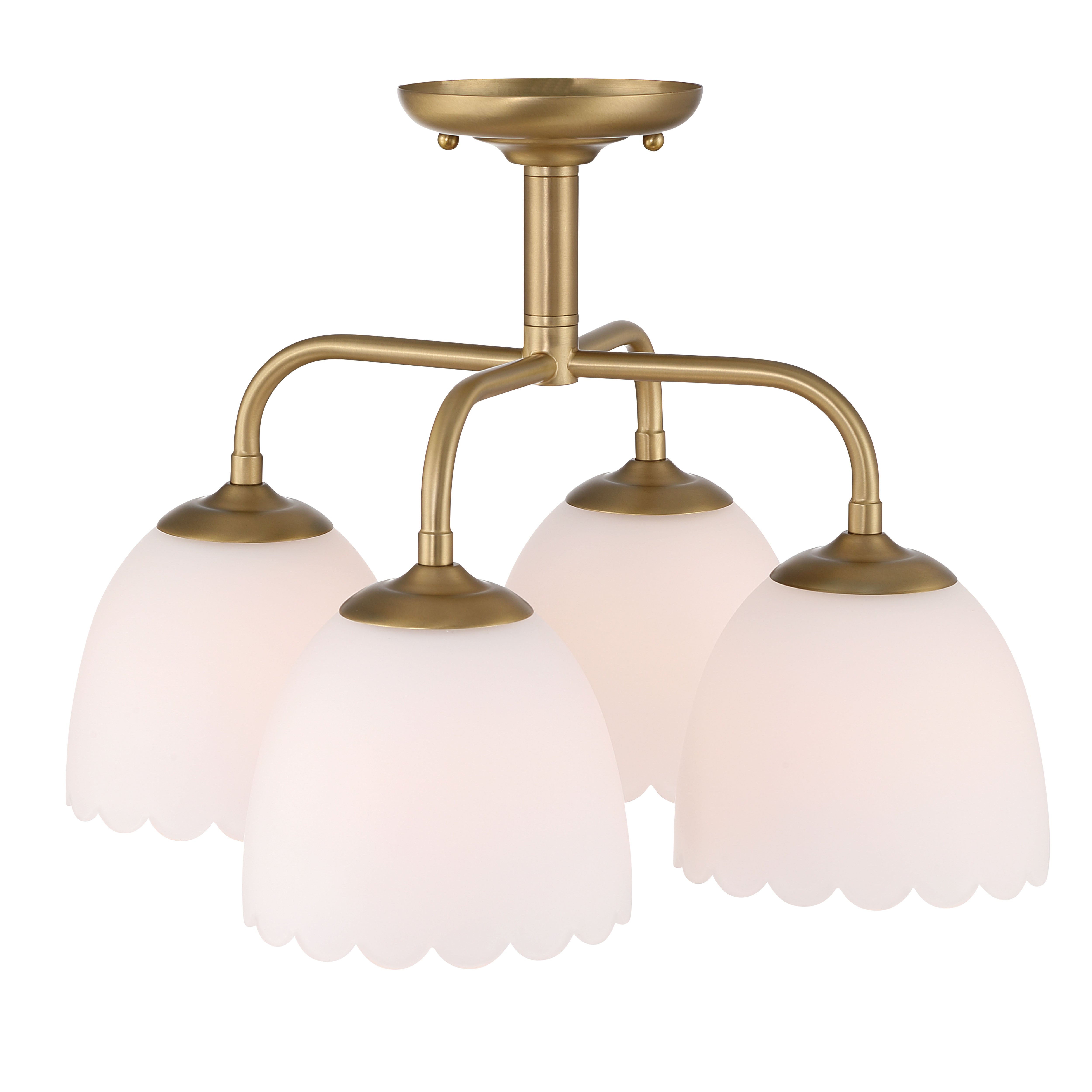 Golden Lighting Dorinda 4-light Semi-Flush Mount in Brushed Champagne Brass - Default Title - Golden Lighting