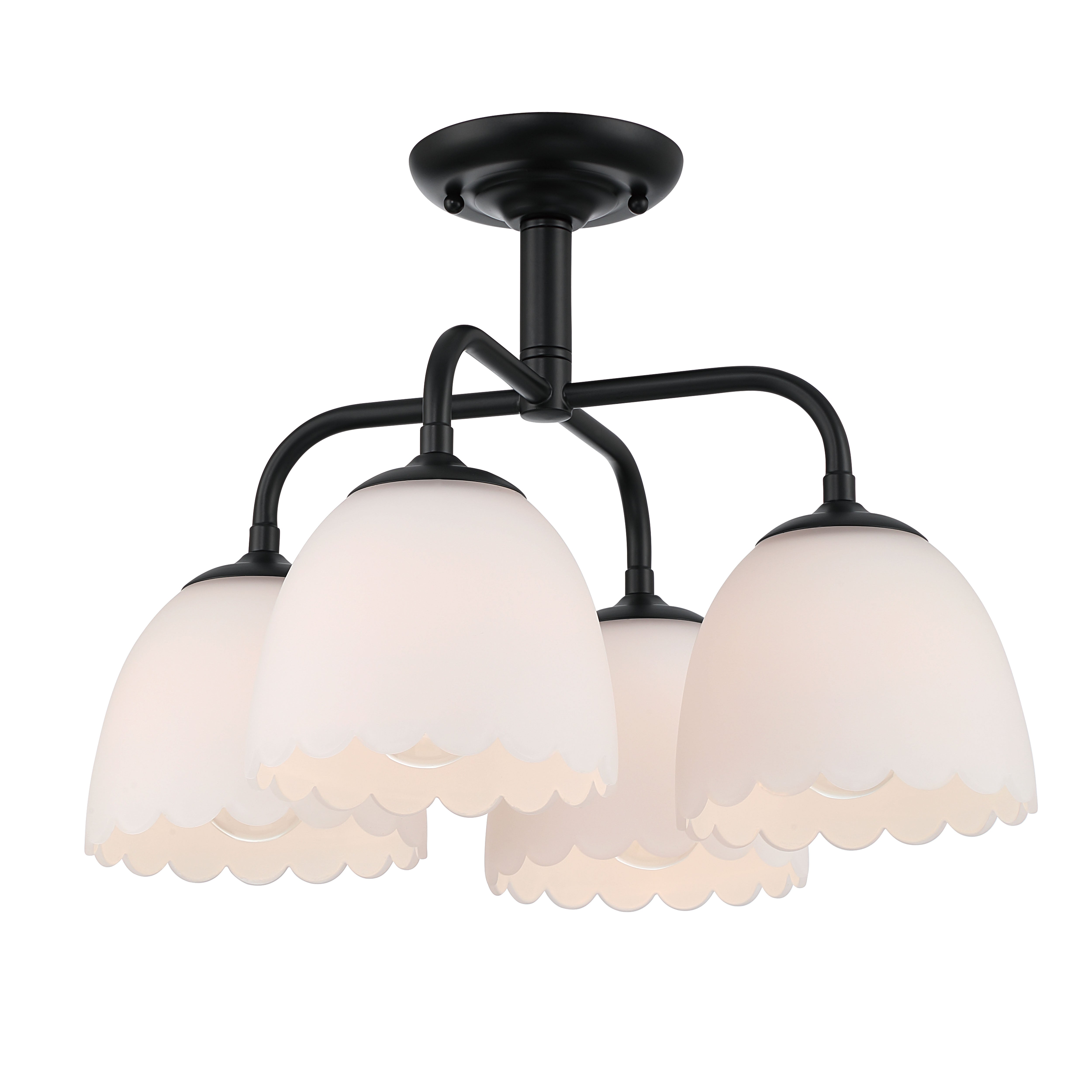 Golden Lighting Dorinda 4-light Semi-Flush Mount in Matte Black - - Golden Lighting