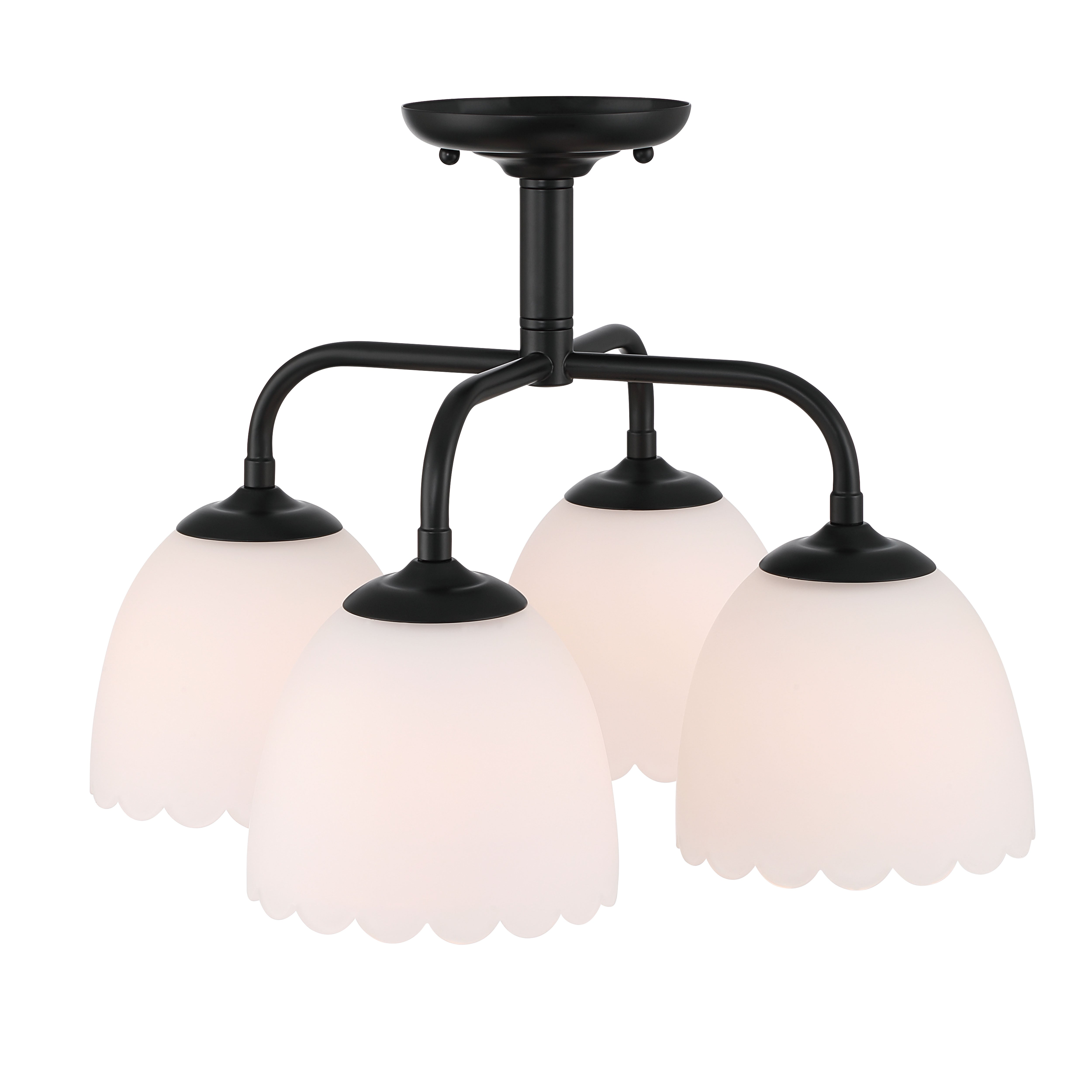 Golden Lighting Dorinda 4-light Semi-Flush Mount in Matte Black - Default Title - Golden Lighting