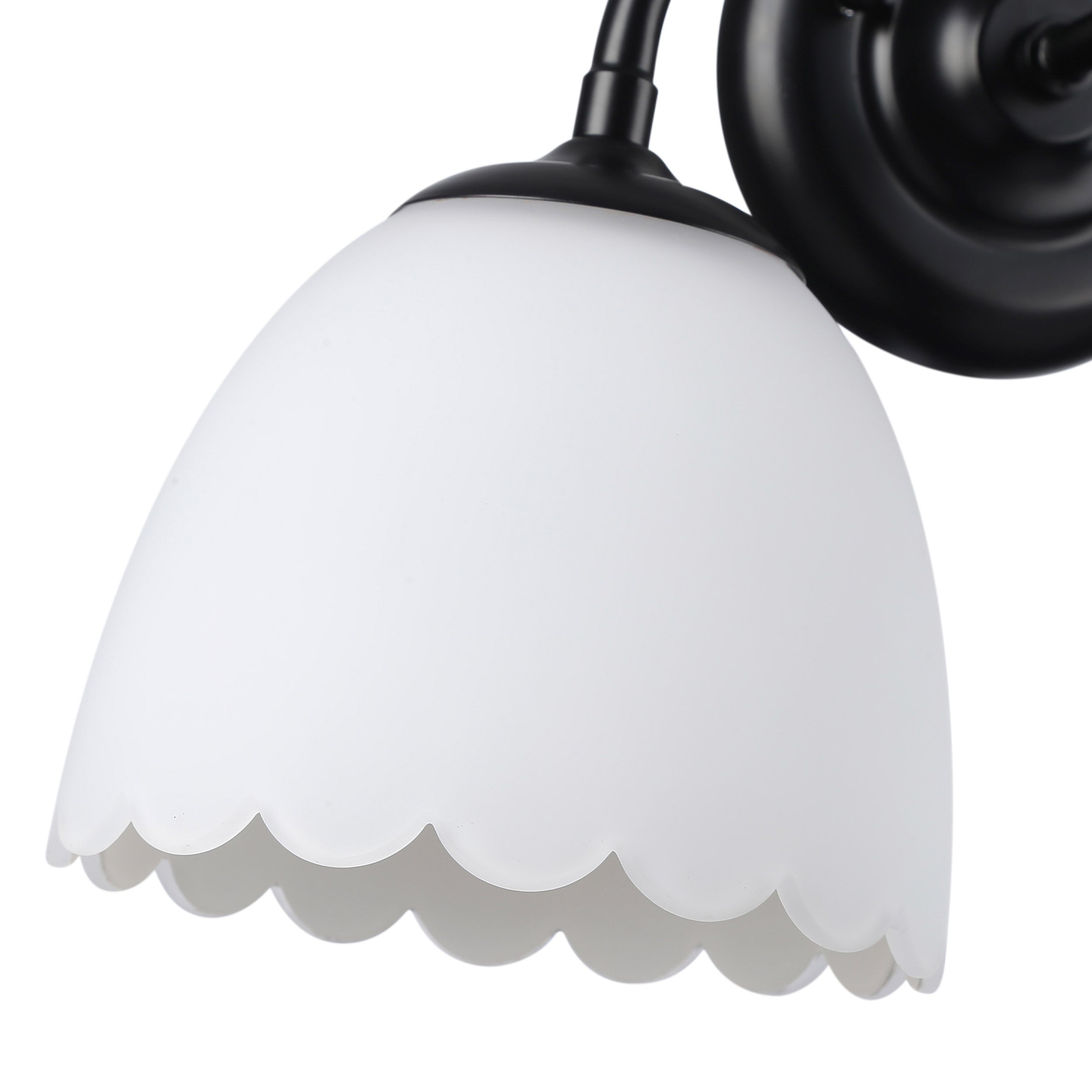 Dorinda 2-Light Vanity Light in Matte Black with Opal Glass - - Golden Lighting