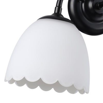 Dorinda 2-Light Vanity Light in Matte Black with Opal Glass - - Golden Lighting