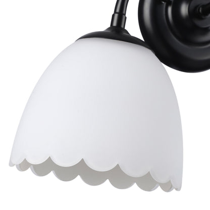 Dorinda 2-Light Vanity Light in Matte Black with Opal Glass - - Golden Lighting