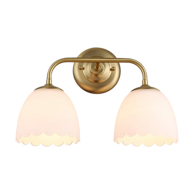 Dorinda 2-Light Vanity Light in Brushed Champagne Bronze with Opal Glass - Golden Lighting