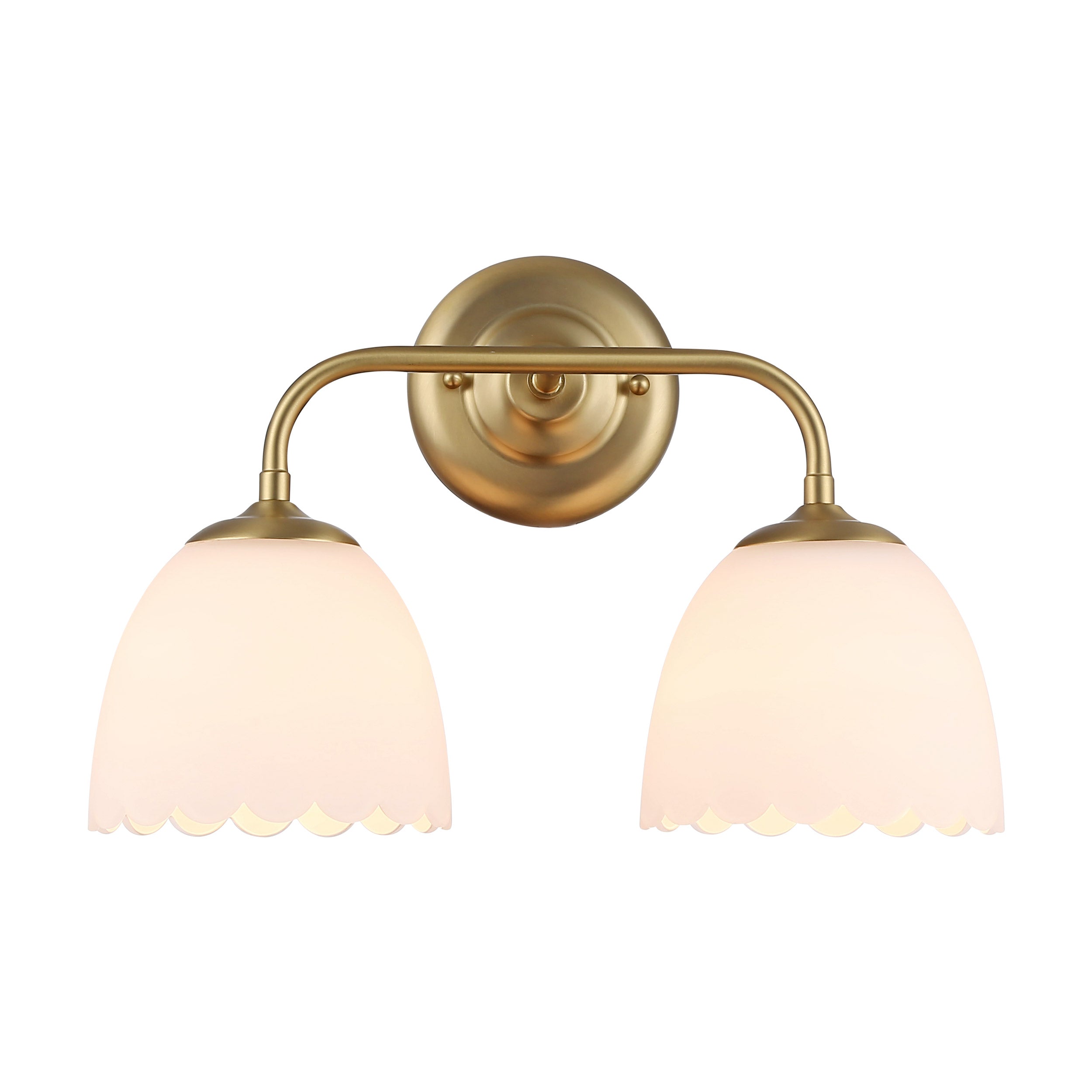 Dorinda 2-Light Vanity Light in Brushed Champagne Bronze with Opal Glass - - Golden Lighting