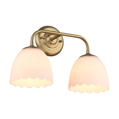 Dorinda 2-Light Vanity Light in Brushed Champagne Bronze with Opal Glass - Golden Lighting
