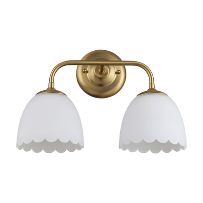 Dorinda 2-Light Vanity Light in Brushed Champagne Bronze with Opal Glass - Brushed Champagne Bronze / Opal Glass / White - Golden Lighting