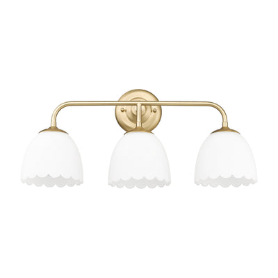 Dorinda 3-Light Vanity Light in Brushed Champagne Bronze with Opal Glass - Golden Lighting