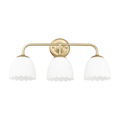 Dorinda 3-Light Vanity Light in Brushed Champagne Bronze with Opal Glass - - Golden Lighting