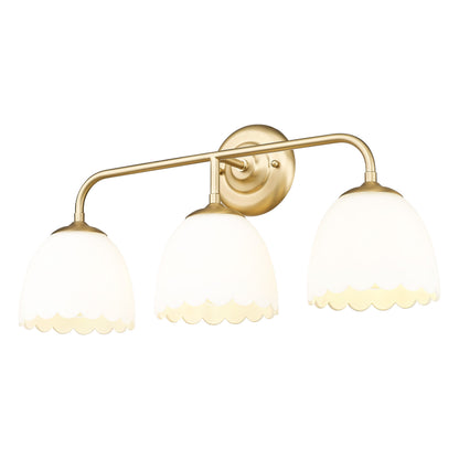 Dorinda 3-Light Vanity Light in Brushed Champagne Bronze with Opal Glass - - Golden Lighting