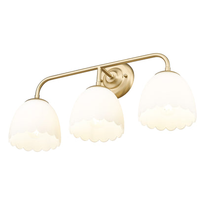 Dorinda 3-Light Vanity Light in Brushed Champagne Bronze with Opal Glass - - Golden Lighting